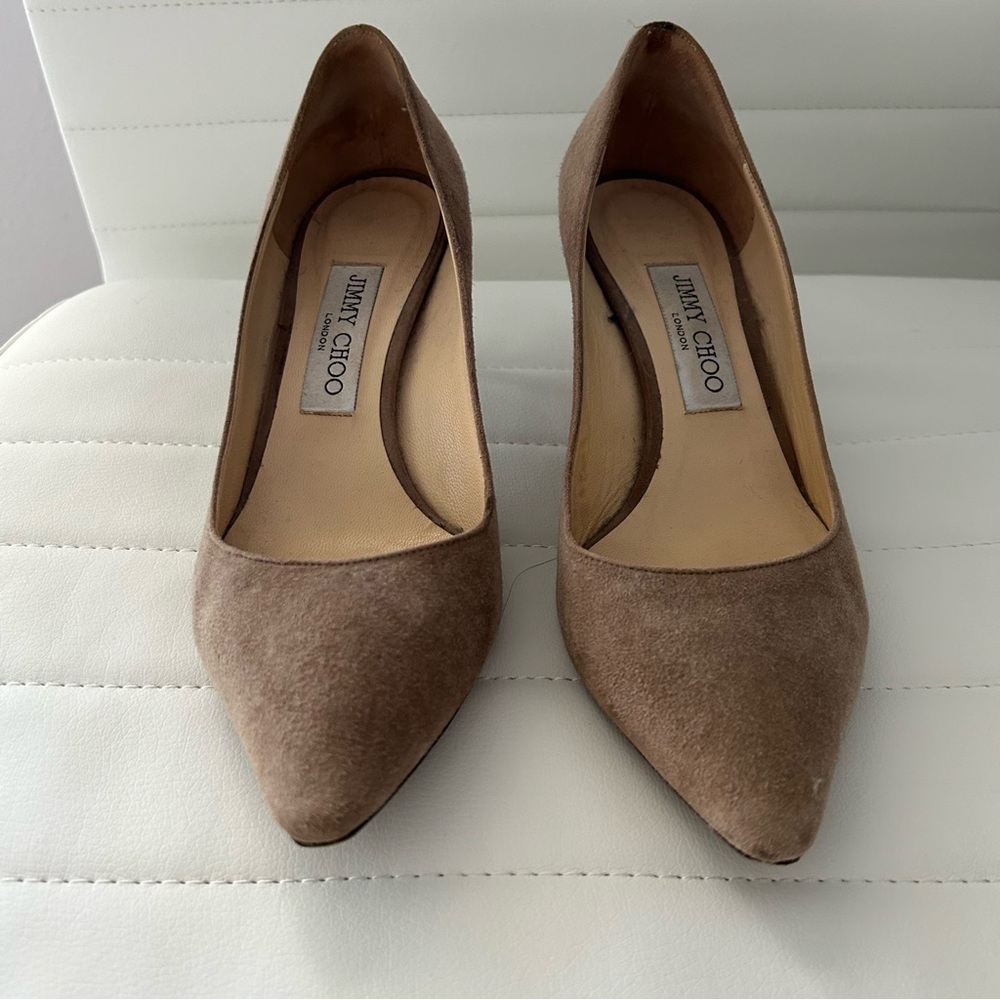 Jimmy Choo suede beige 60mm heel
